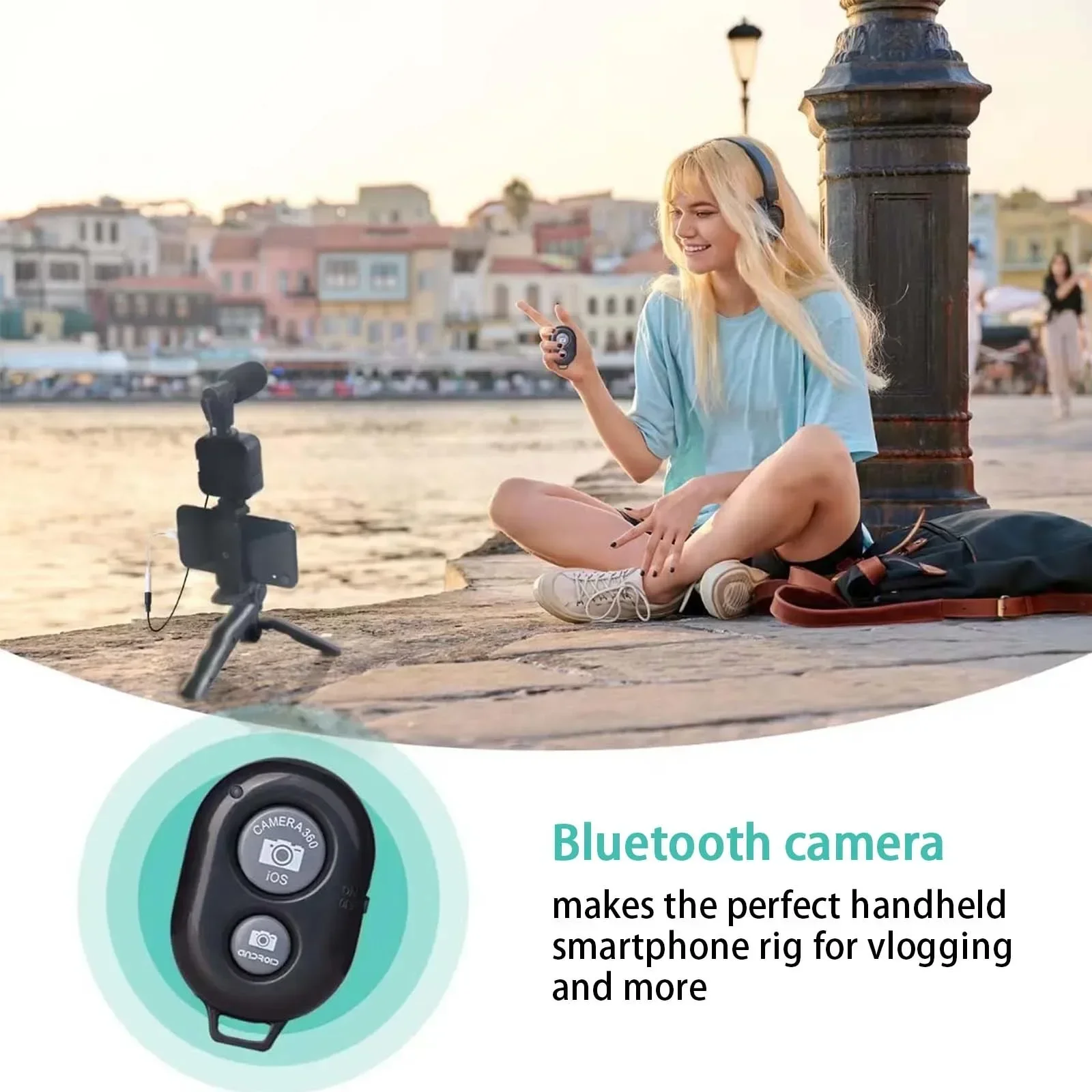 NUOVO treppiede Mini microfono Starter Vlog kit per TikTok Live Stream Video YouTube Smartphone Vlogging Kit per iPhone Android con