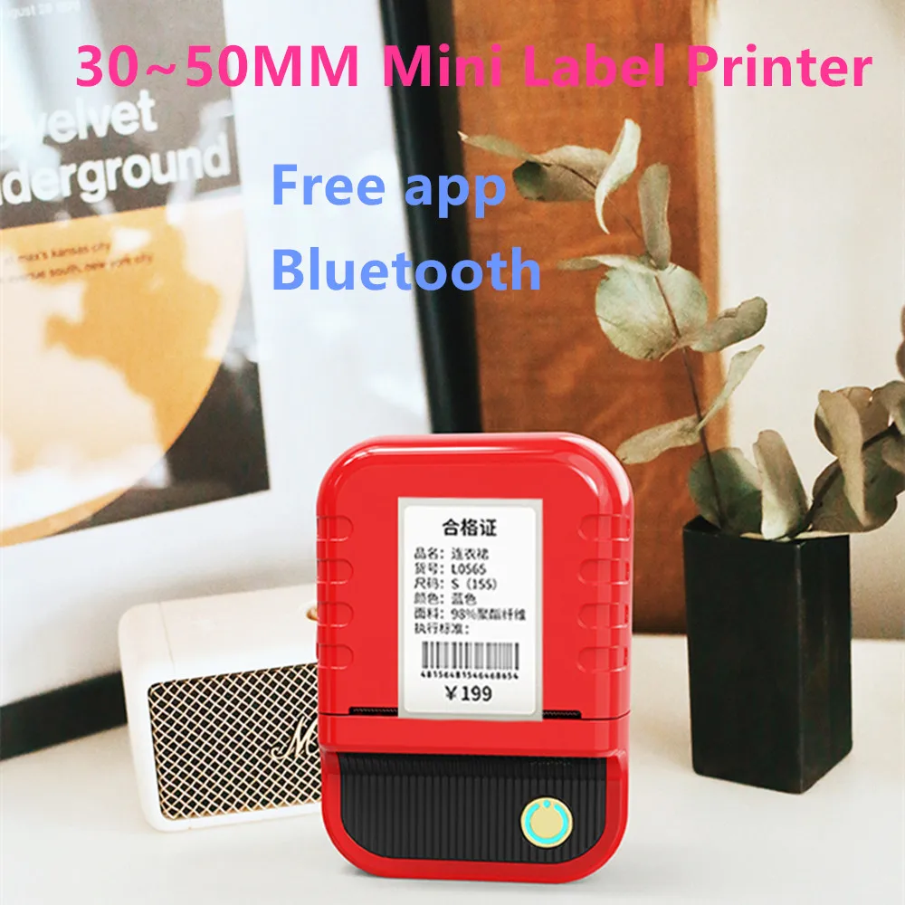 Portable Thermal Label Maker Wireless BT Mini Label Printer 58mm Barcode Printer for Retail Price Tag Warehouse Label Printing