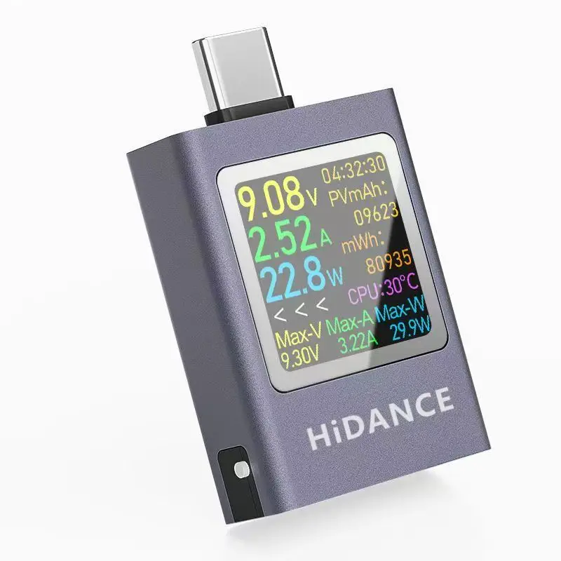 Mini Digital Display DC Voltage Ammeter Power Meter Multi-function Type-c Cell Phone Charging PD3.1 Tester