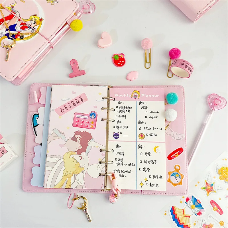 A6 niedlichen Binder Mädchen Herz Anhänger Hand Ledger Geschenk paket Luxus Set DIY Binder Notizbuch Tagebuch Agenda Planer Papier Briefpapier