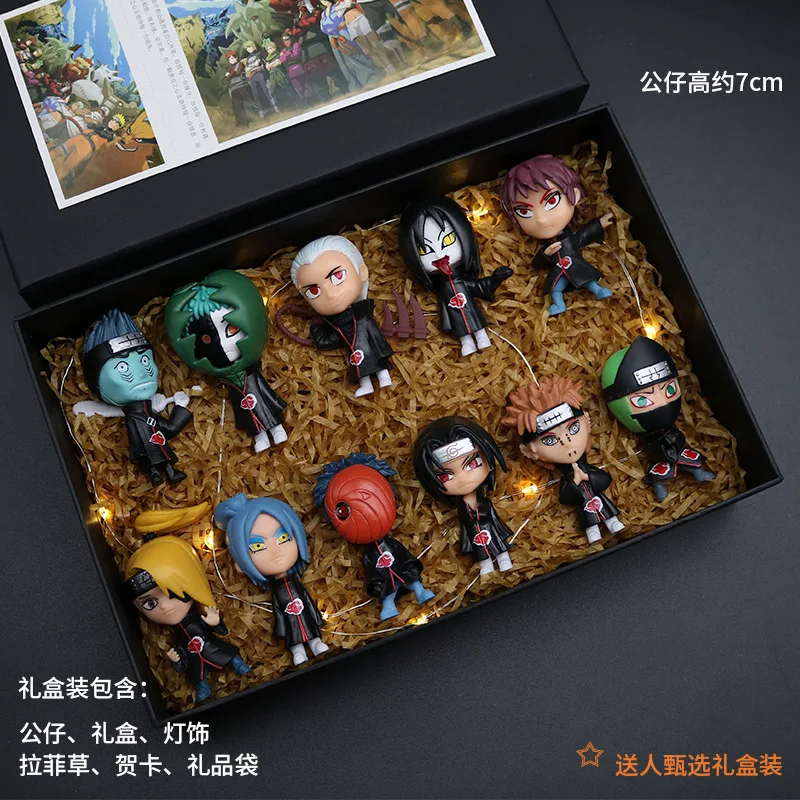 Naruto Figure Birthday Gift Doll Ornaments Naruto Sasuke Toy Set Series Anime Model Ornaments