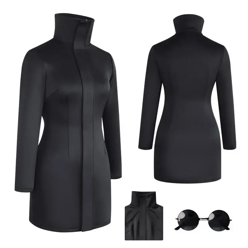 2026 Gojo Satoru Cosplay Female Uniform Halloween Costumes for Women Cosplay Stretchy Fabric Black Sexy Dress with Glasses view 2