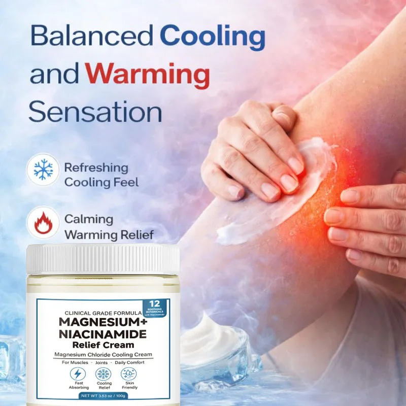 100g Magnesium Niacinamide Cream Joint Leg Foot Care Soothing Fast Acting Cooling Formula Lightweight Non-greasy