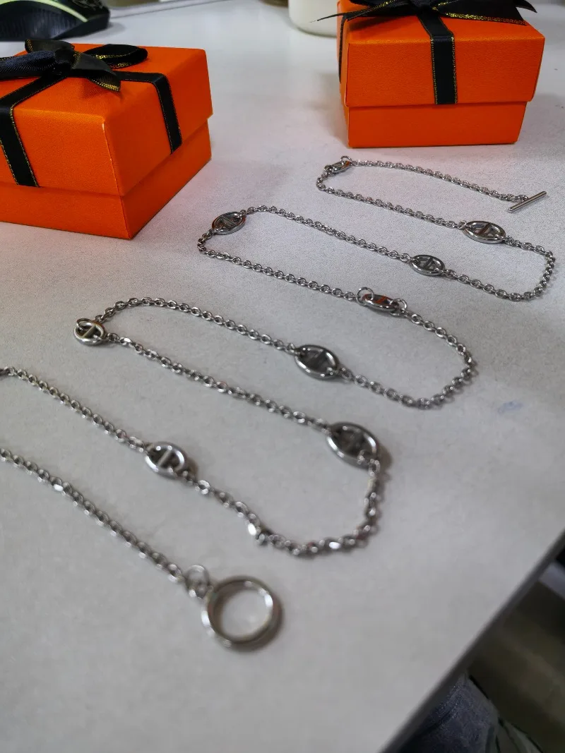 Women's OT Buckle Long Sweater Chain, Silver-plated Retro Stacked Chain Fashion Jewelry