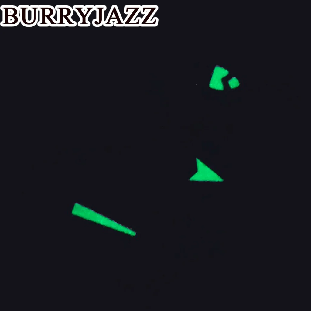 BURRYJAZZ NH35 NH36 NH38 7S26 7S36 4R35 4R36 часы серебристо-желтые стрелки зеленые светящиеся
