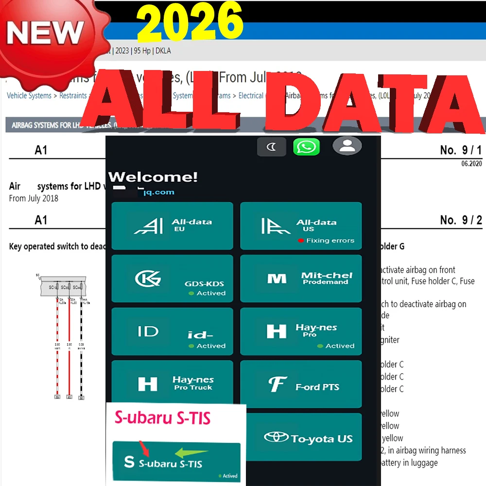 New ALL DATA Online Account for Auto-data All-data Haynes PRO Workshop Car Repair Software Support Mobile Login Update to 2026