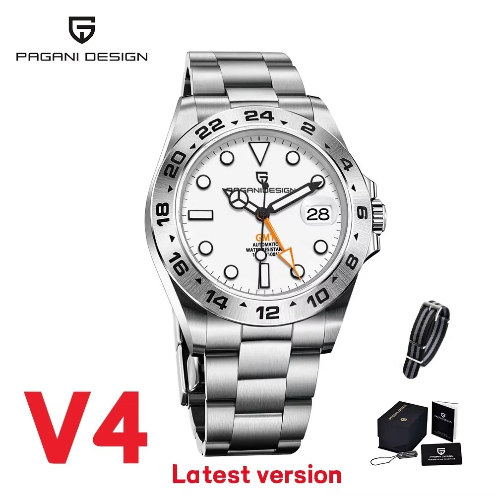 2024 New PAGANI DESIGN NH34 Men's Automatic Mechanical Watch Stainless Steel Sport Waterproof GMT Clock relogios masculino