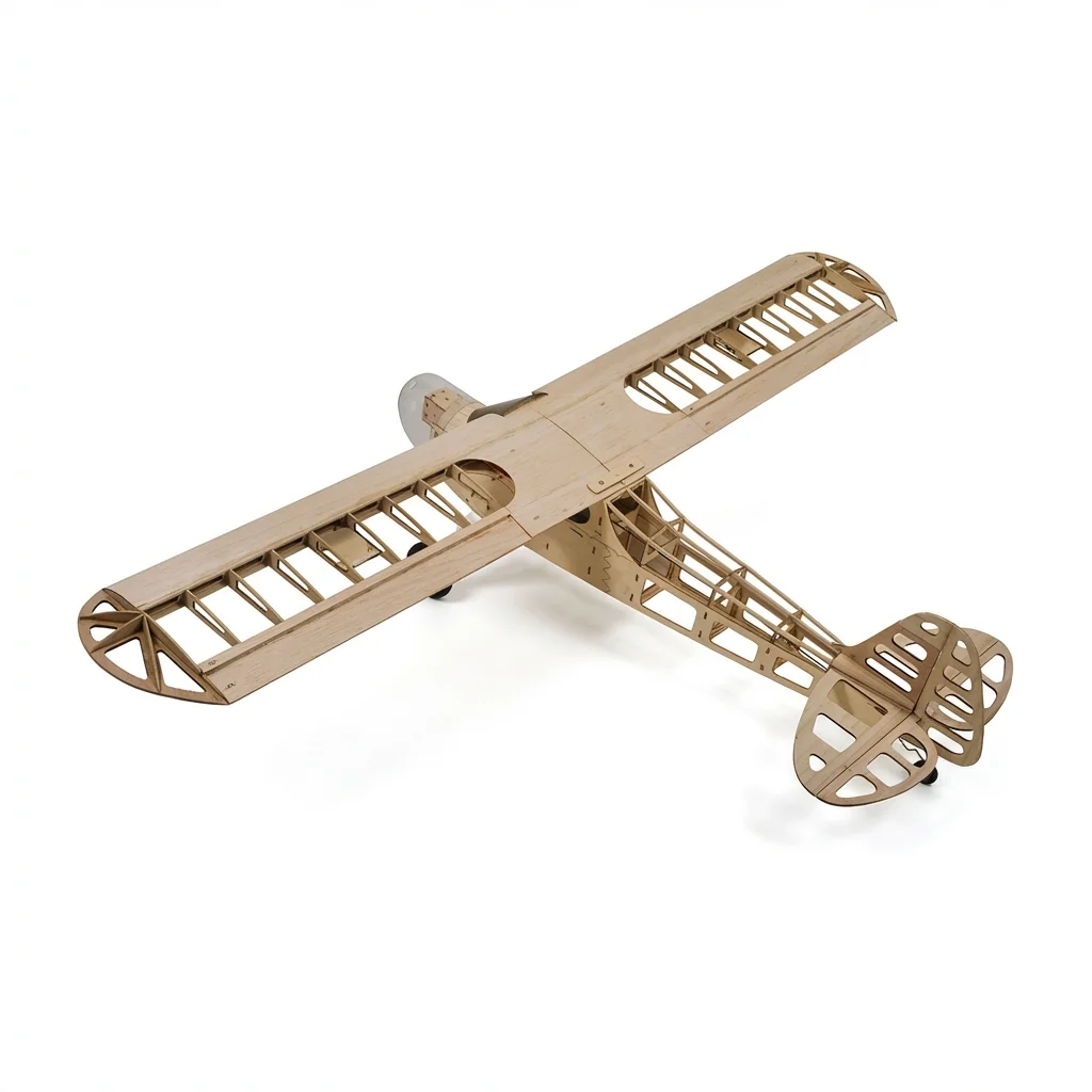 J3 Cub Balsa Wood Model Airplane Kit, 1180mm Wingspan, Scale RC Plane, Beginner Friendly DIY Assemble, All Parts Included, Laser
