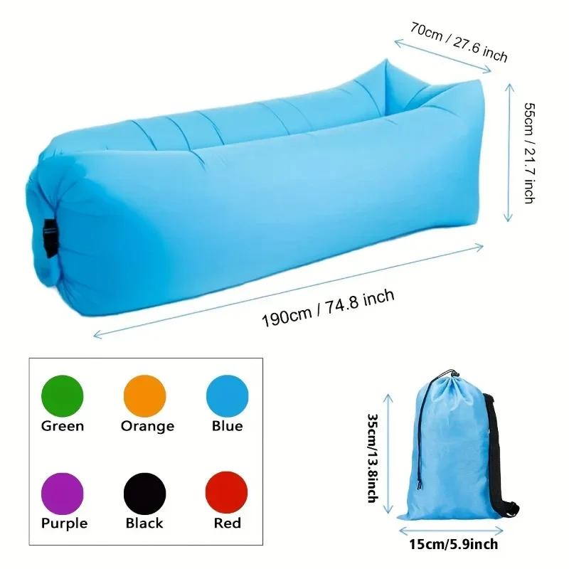 Air Lazy Inflatable Sofa Bag Portable Camping Sofa Mattress Music Festival Recliner