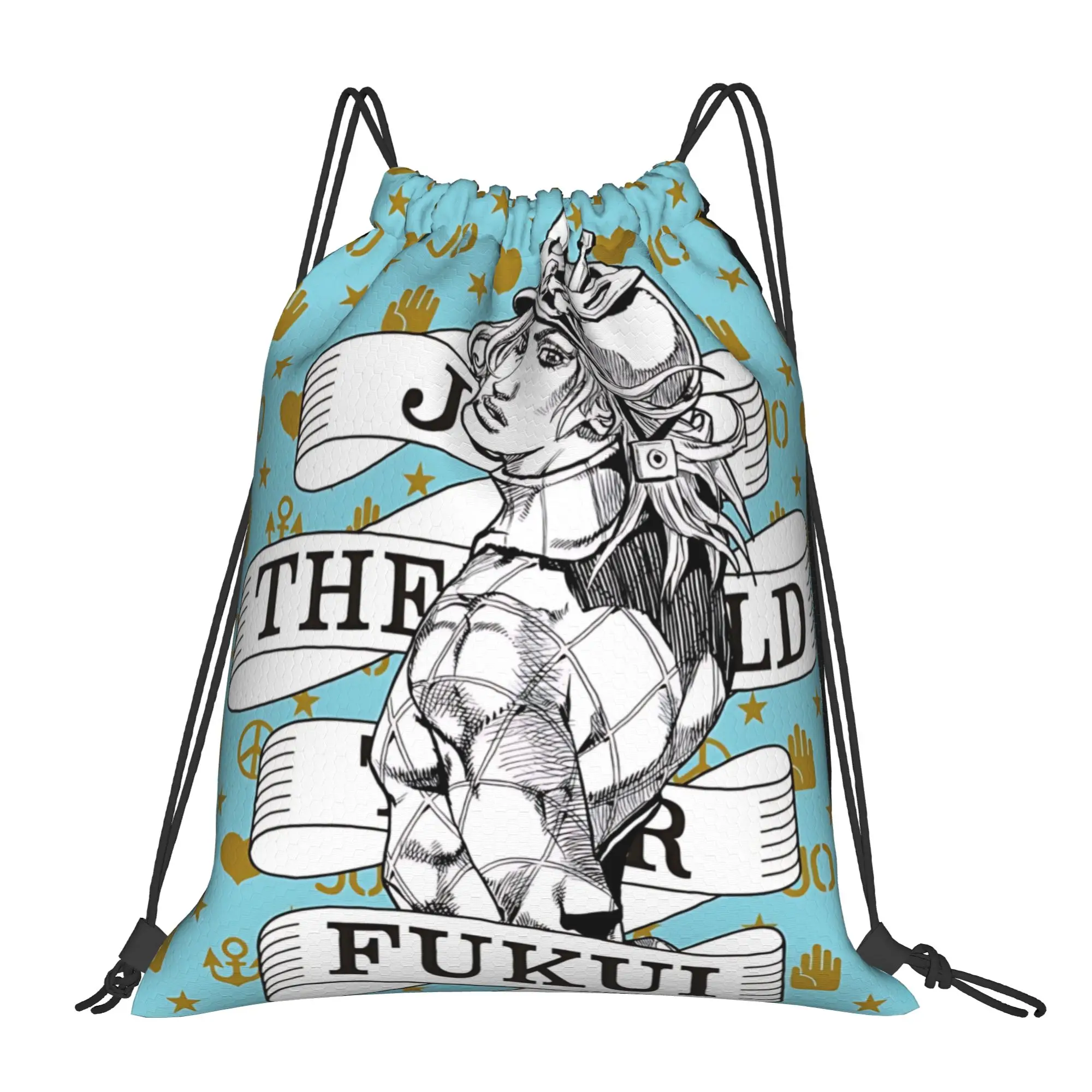 gym Pouch Jojo's Bizarre Adventure World  Drawstring Bags Men Women Storage Backpack Teenager Travel Bag Multi-function Pocket