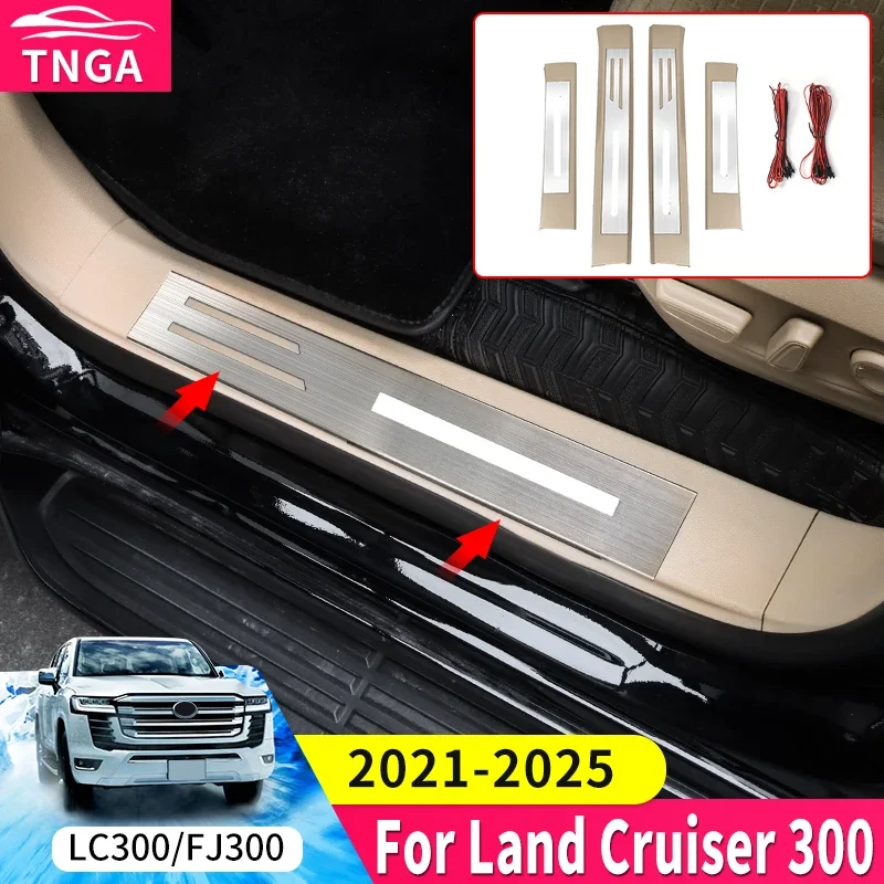 

For 2021-2025 Toyota Land Cruiser 300 LED Door Sill Panel Replacement Part lc300 Interior Modification Accessories Welcome Pedal