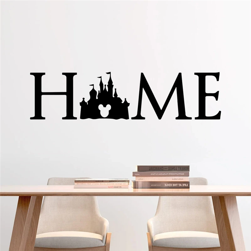 Disney Princess Castle Logo adesivi murali camera da letto decorazioni per la casa decalcomanie da