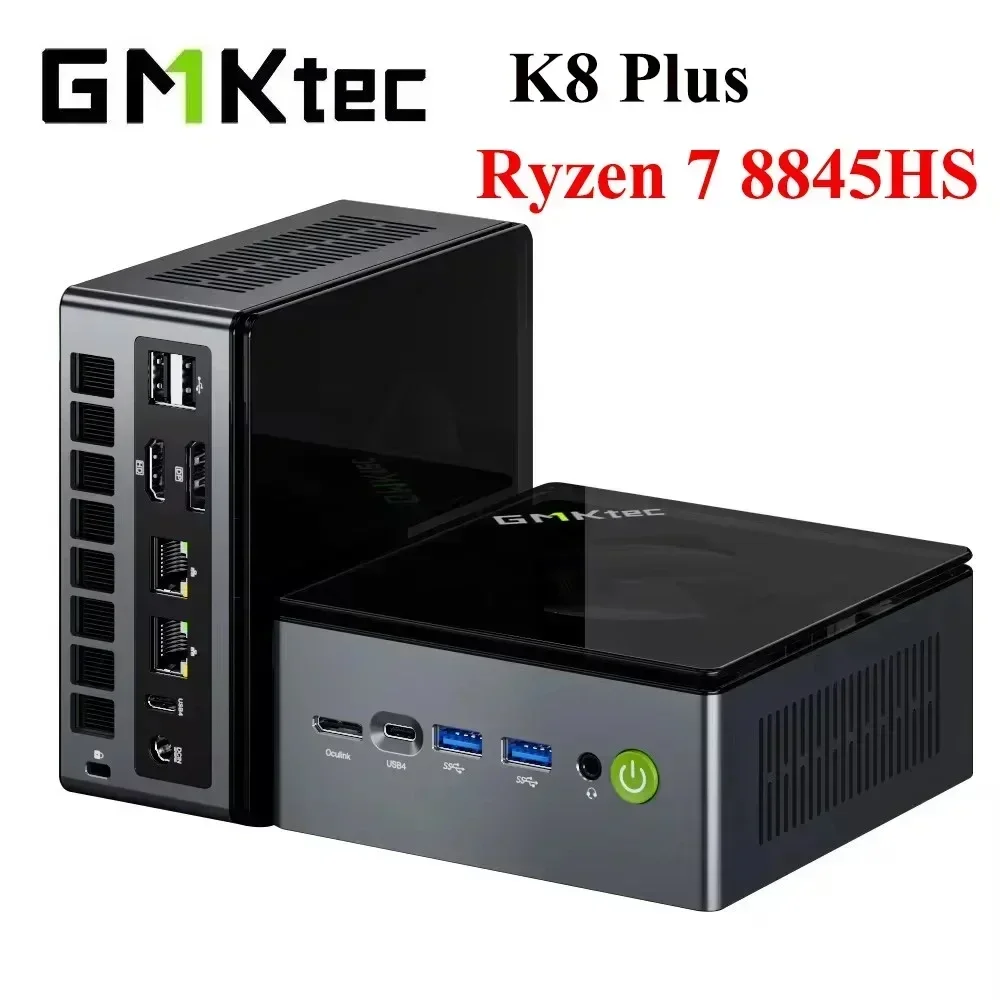 GMKtec K8 Plus AMD Ryzen 7 8845HS MINI PC Windows 11 Pro DDR5 5600Mhz PCIe4.0 Nvme SSD WIFI6 BT5.2 Mini PC Gamer Computer