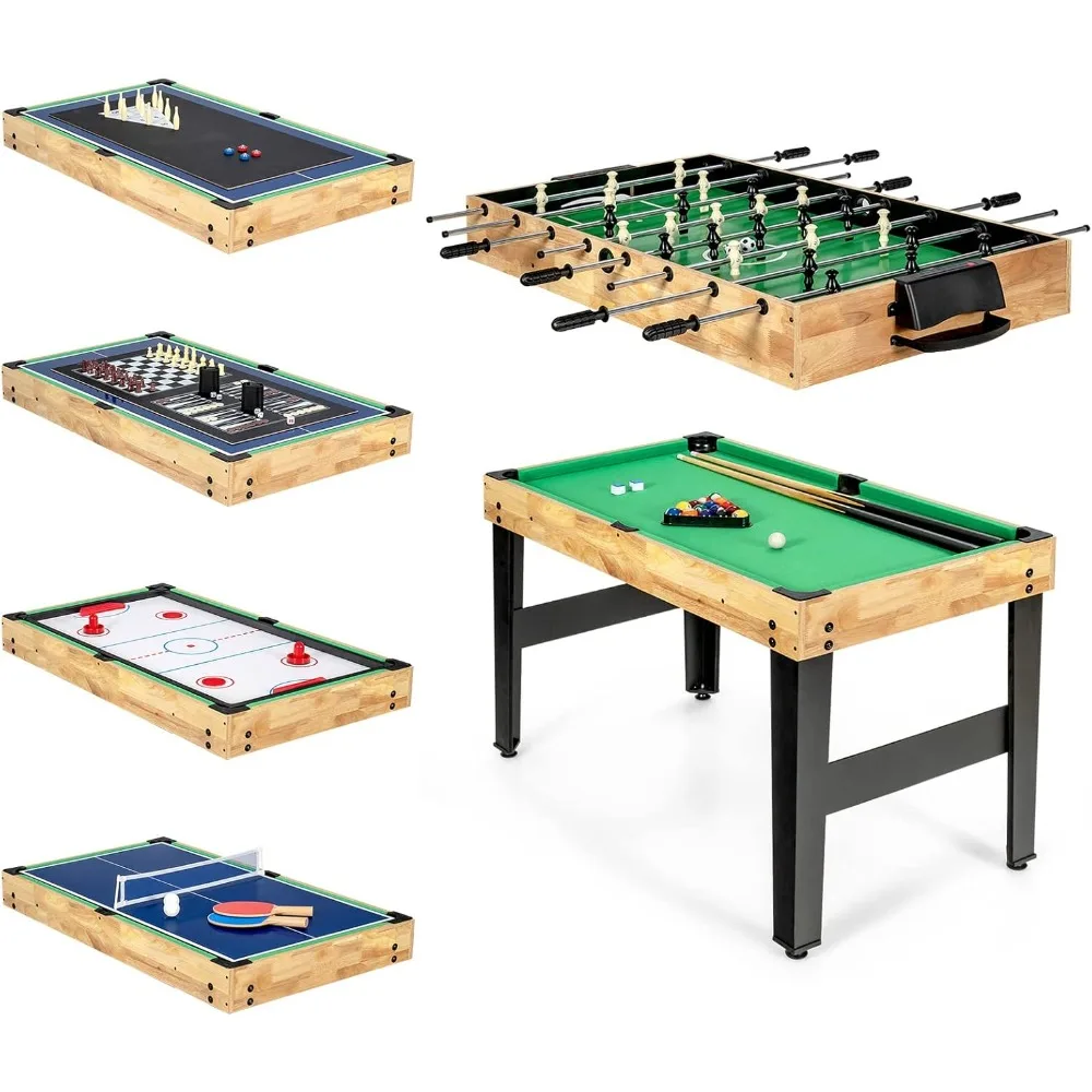 Multi Game Table, 10 in 1 Combo Game Table w/Foosball Table, Air Hockey, Pool Table, Ping Pong, Shuffleboard, Bowling