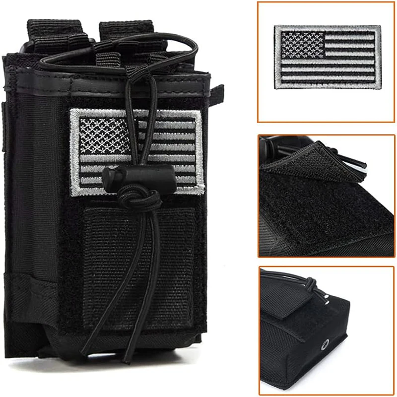 Radio Pouch Tactical Holder Case Holster Bag Military Heavy Duty for Two Way Walkie Talkies Outdoor Sports Adjustable Storage