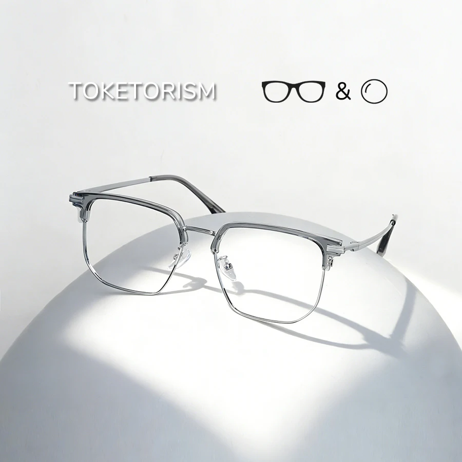 

Мужские очки для чтения Toketorism Half Frame, модные женские очки с защитой от синего света