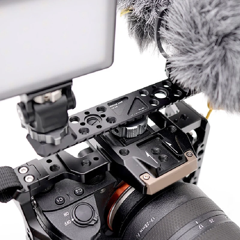 1 шт. двойной кронштейн для крепления горячего башмака адаптер для пластины черный штатив 1/4 Холодный башмак для цифровой зеркальной камеры брелок для держателя монитора