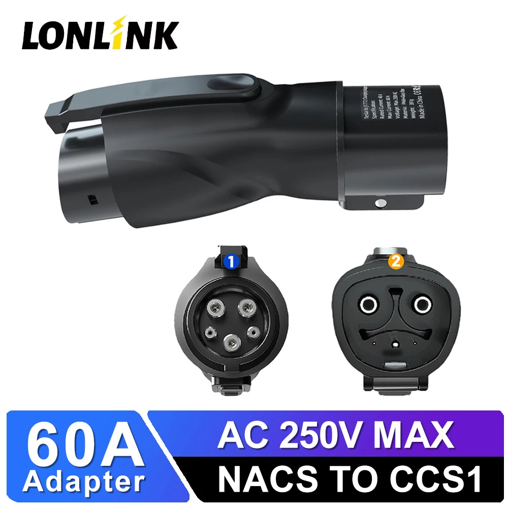 LONLINK Tesla NACS To CCS1 Charging Adapter Max 500A 250KW NACS to CCS1 Electric Vehicle Adapter, Tesla Supercharger