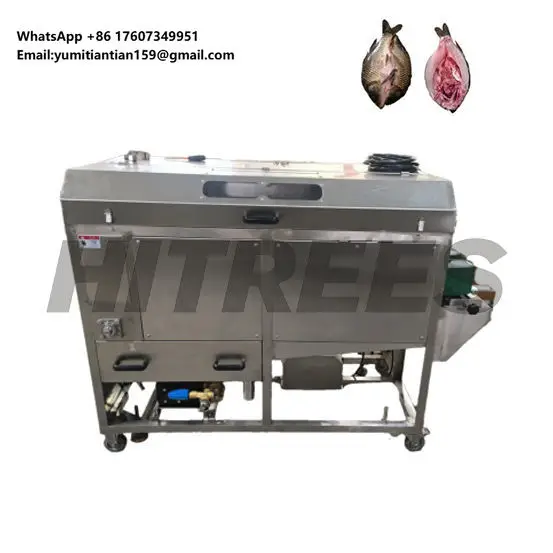 Continuous Fish Processing Machine - Integrated Belly Opening & Viscera Cleaning Equipment for Aquatic Industry