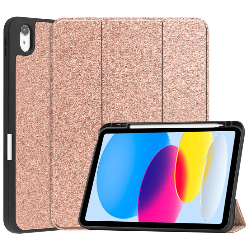 

Case for 2022 iPad 10 - Tenth-Generation iPad 10.9 Three-Fold Case with Pen Slot, Protective Soft Shell, 10.9 Inches