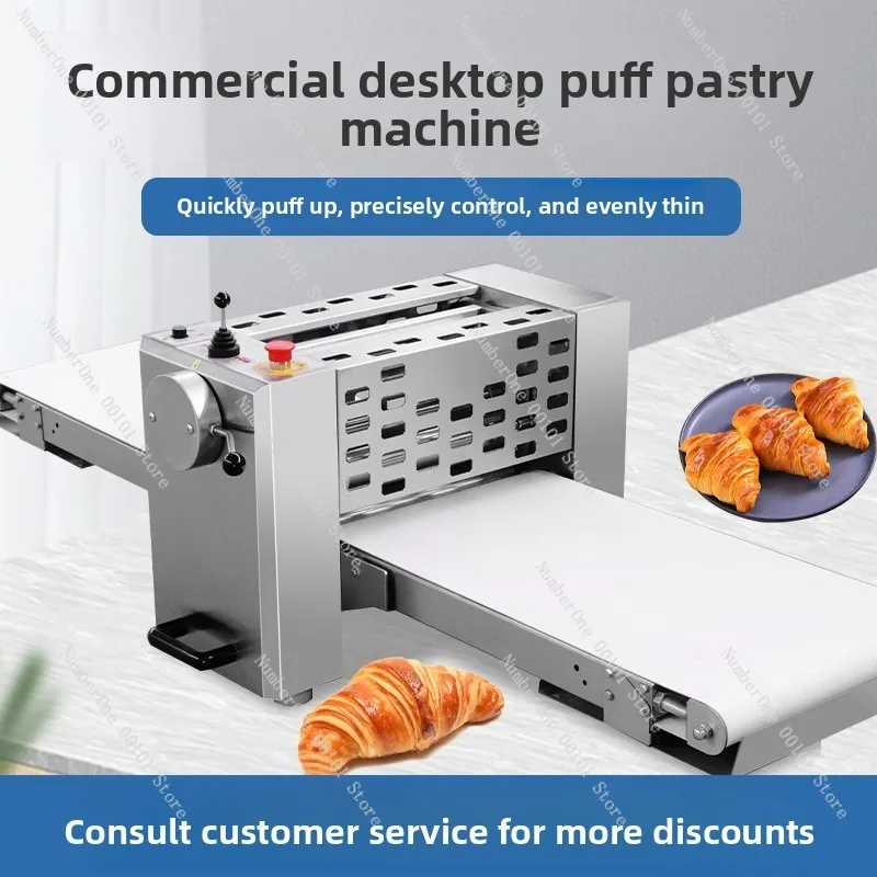 Desktop Electric Pastry Laminator, Small Tabletop Dough Folding Machine with Heating, Commercial and Home Baking Equipment