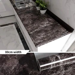 Papier peint vinyle imperméable effet marbre, 80cm, autocollant pour décoration de meubles, pour salle de bain, Table de cuisine, comptoir