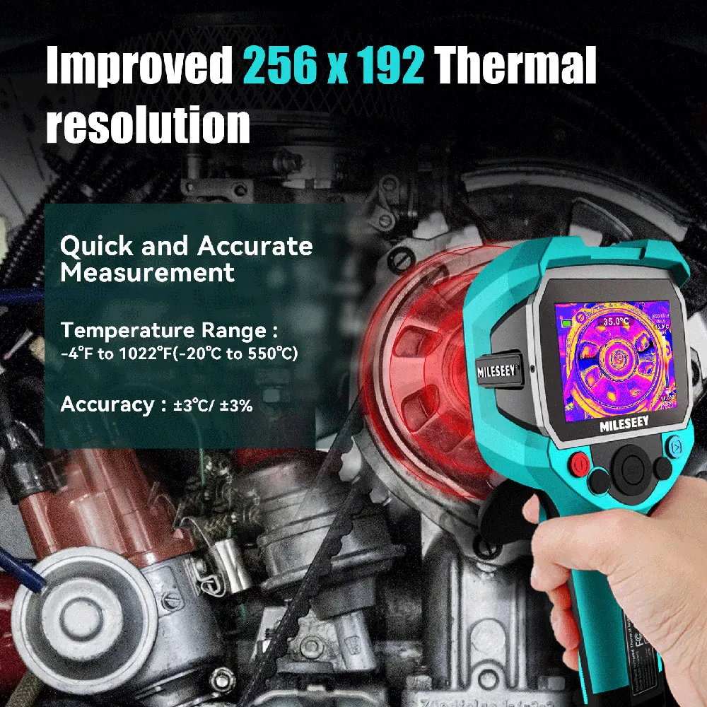 Imagem -02 - Mileseey Tr256 256*192 Câmera Térmica Infravermelha Imager20 Ima- 500 Six Seis Paletas de Cor Temperatura de Foco Automático Alta Precisão