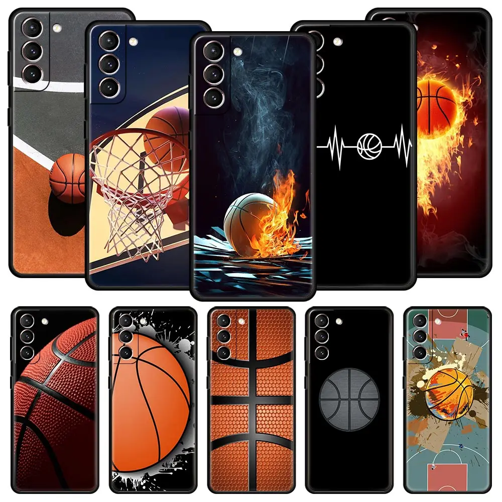 Phone Case For Samsung Galaxy S23 S22 Ultra S20 S21 FE 5G S10 S9 Plus S10E S8 Note 20 Silicone Cover Basketball Basket Number