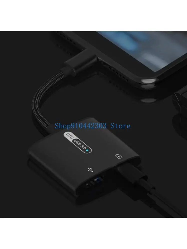 652F 2 in 1 Dual Type C Adapter For HuaWei Type-c Phone Charging Adapter Splitter Convertor PD 60W USB