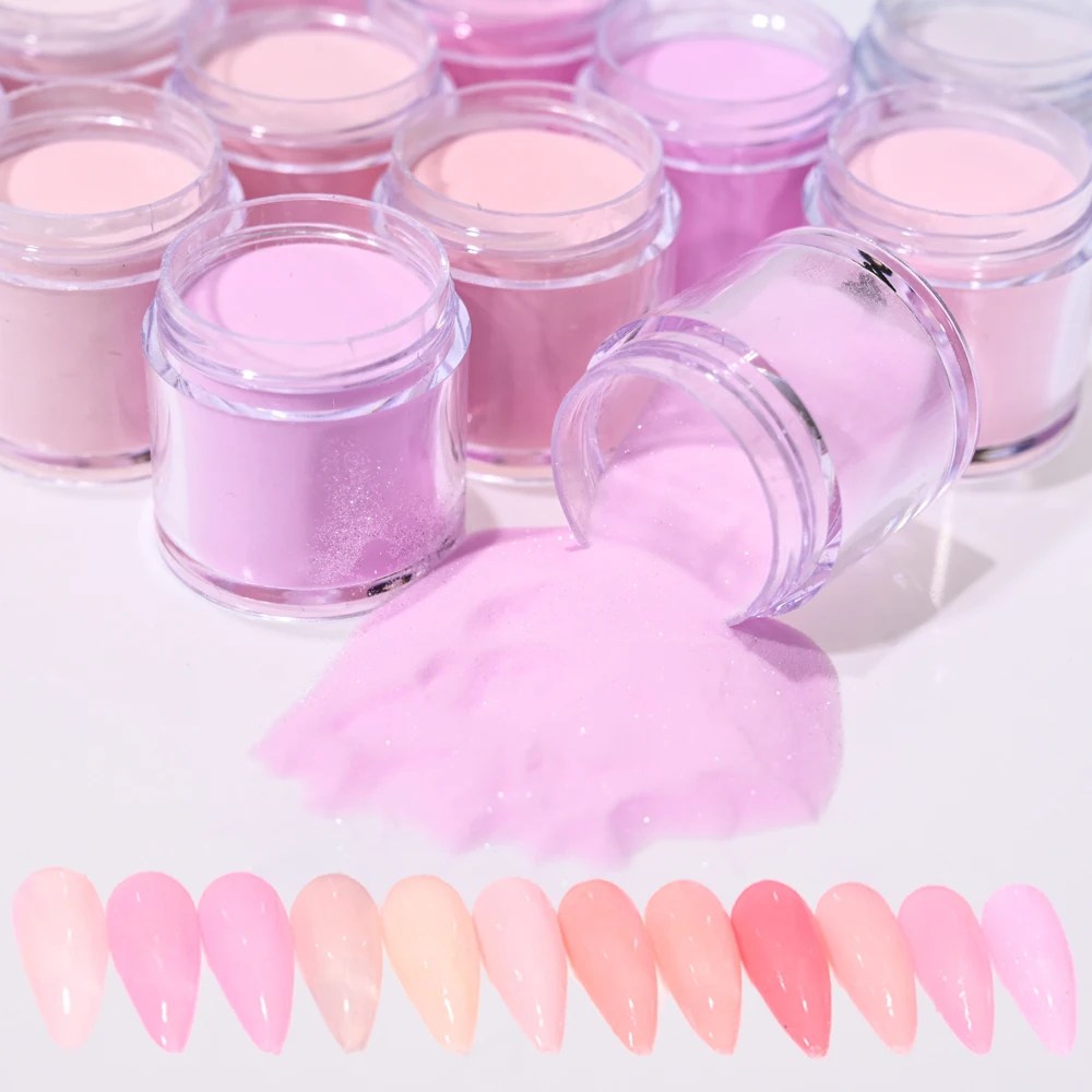 10 g/Glas Acrylpulver Nude Pink Acryl Nagel Professionelles Polymer für französische Nagelverlängerung Carving Nail Dipping Powder Pigment