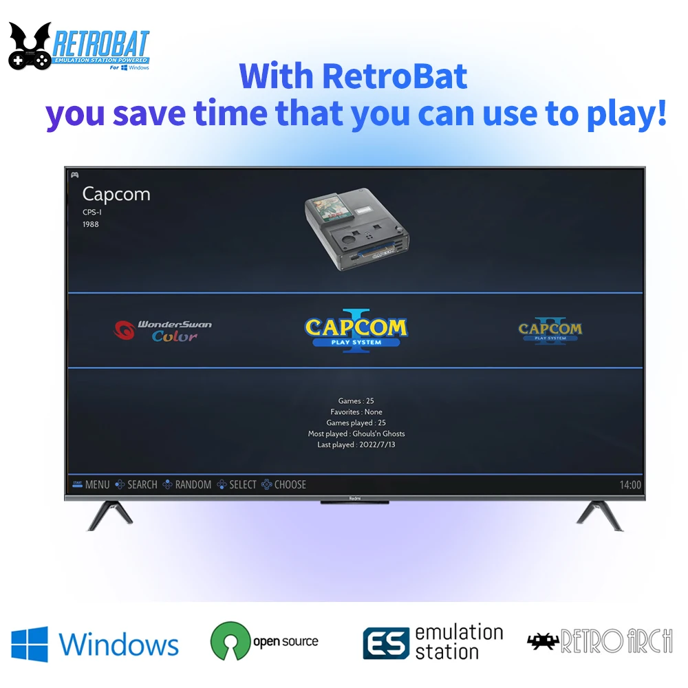 RETROBAT Portable 500G konsole do gier HDD 70 + emulatory 64000 + gry Retro na PS3/PS2/DC/N64/PSP/MAME/SS na Windows Laptop i PC