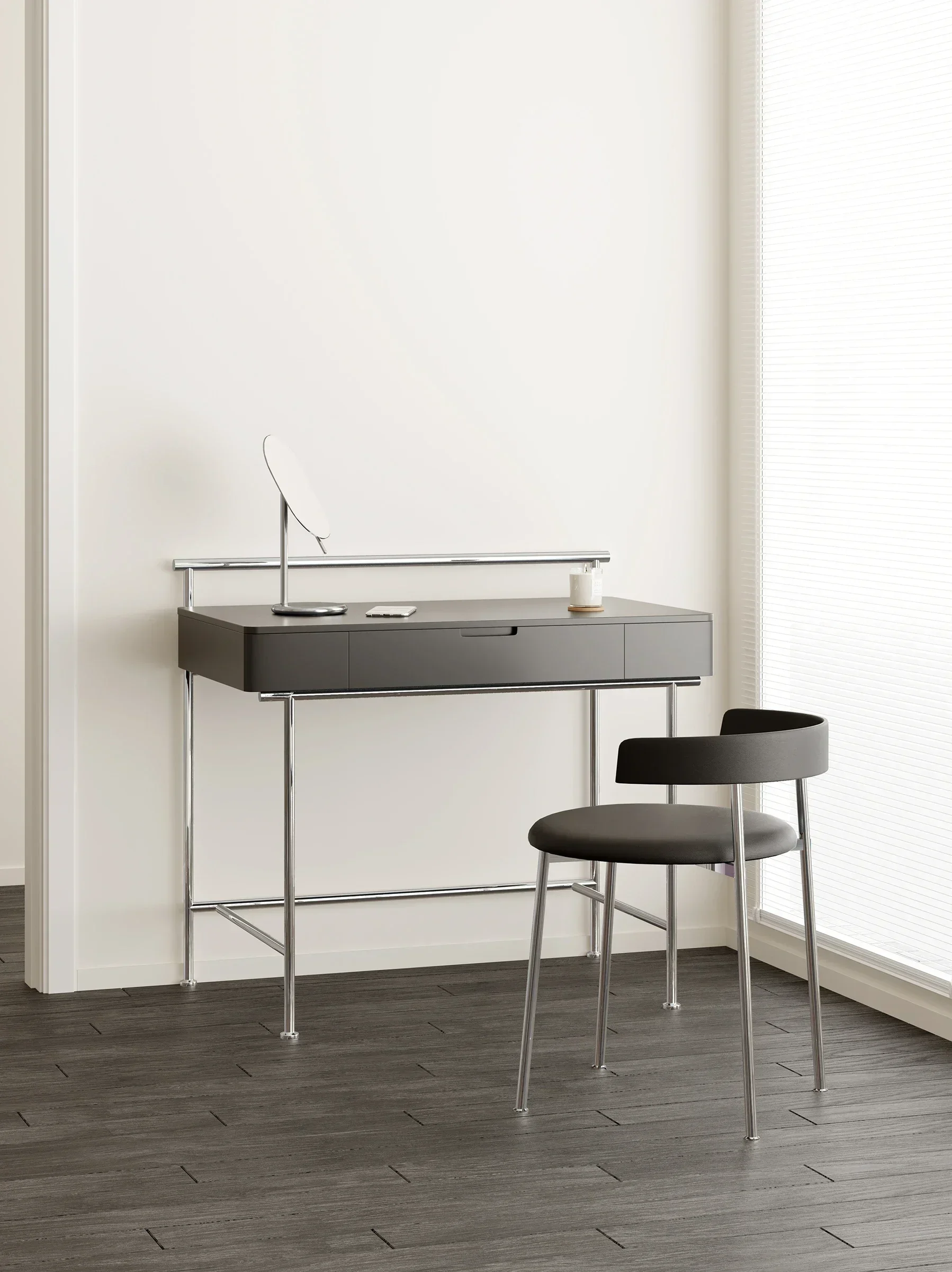 Classic Bauhaus Style Dresser Bedroom Simple Stitching Makeup Table