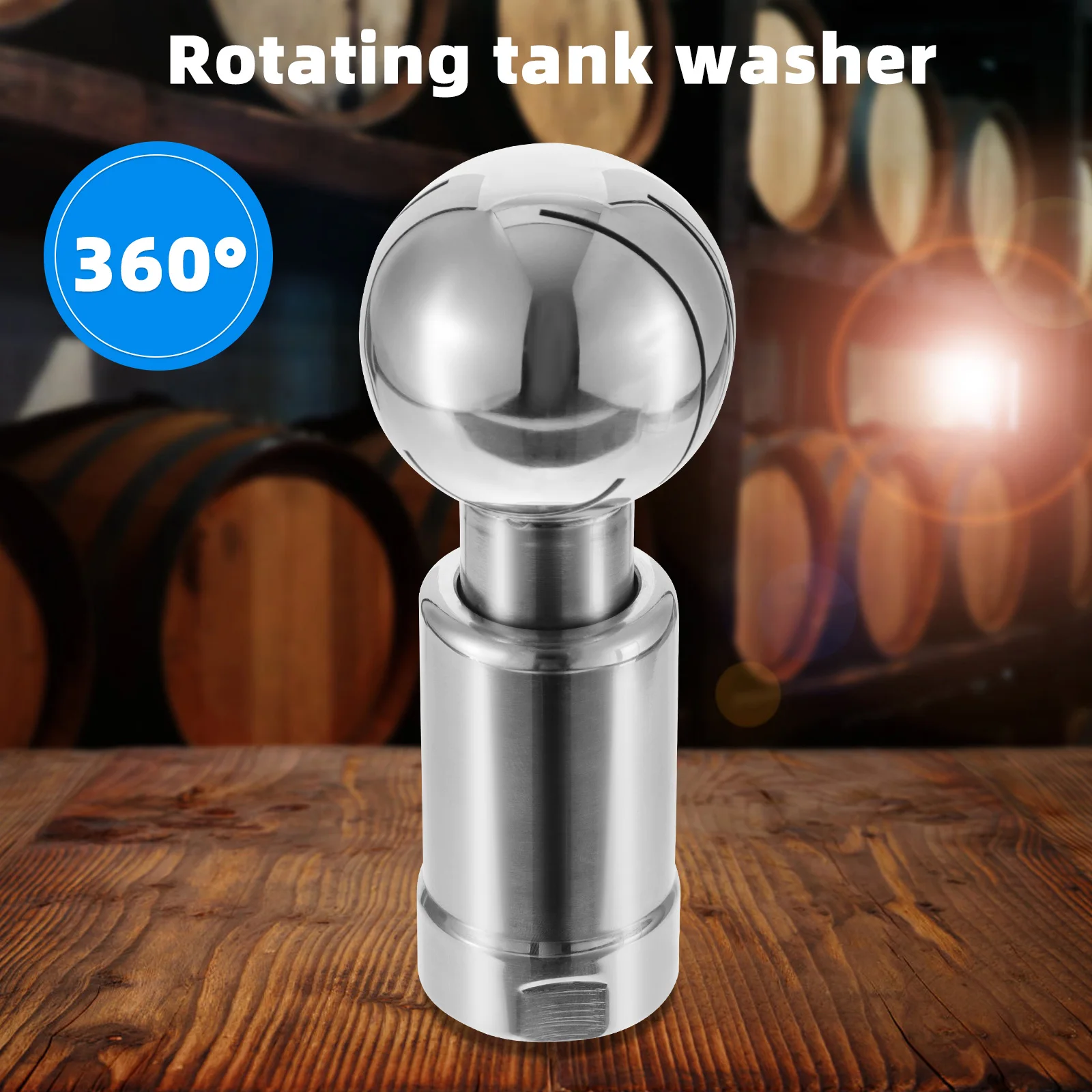 1Pcs 360 Degree Rotatory Spray Ball Stainless Steel Tank Washing Device High Temperature Resistant Corrosion Proof Tank Cleaning