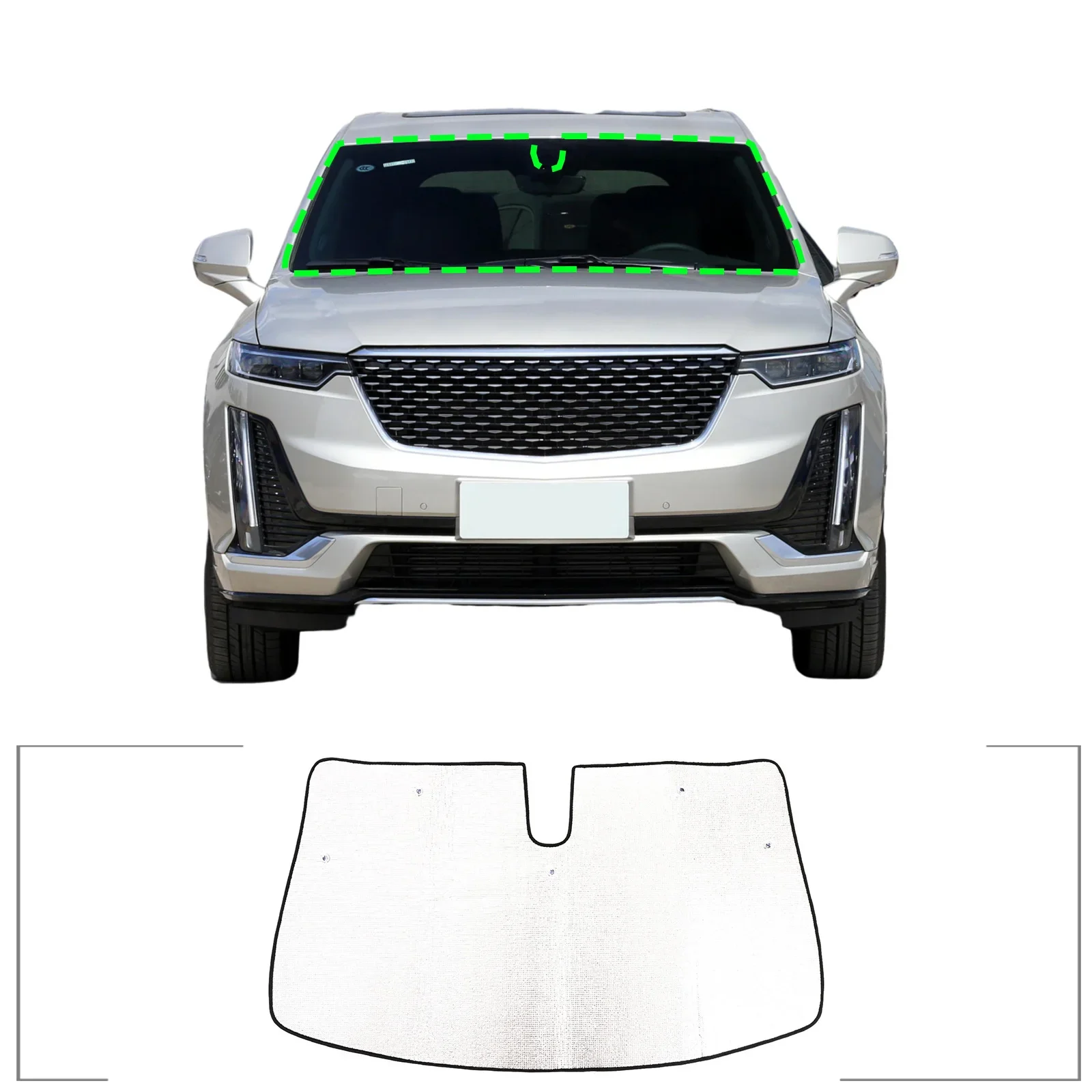 For Cadillac XT6 2017-2023 Aluminum Foil Silver Car Front Glass Sunshade Cover Car Interior Protection Accessories