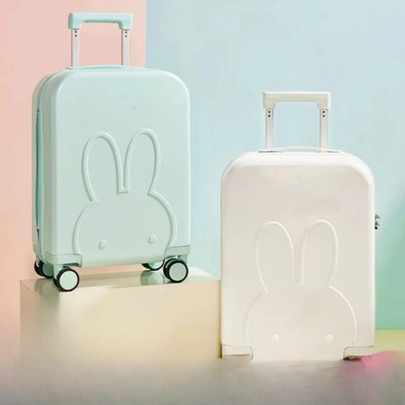 Cartoon Kawaii Miffy New Trolley Suitcase Travel Boarding Large Capacity Zipper Wear-resistant Shock Absorption Noise Reduction
