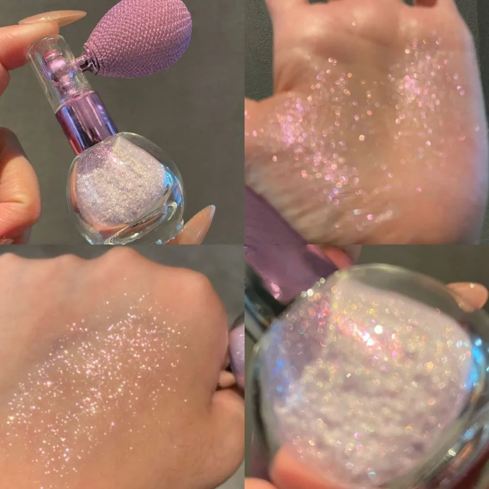 ダイヤモンドハイライターパウダースプレー防水高光沢グリッターボディブロンザーハイライトパウダーフェイス輪郭イルミネーターメイクアップ