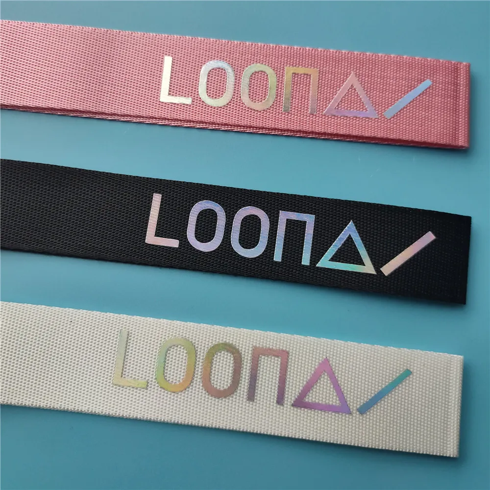 KPOP LOONA Keychain Laser Colorful Mobile Phone Rope Name Strip Pendant Bag Accessories Cheorry Chuu Vivi Fans Collections D4