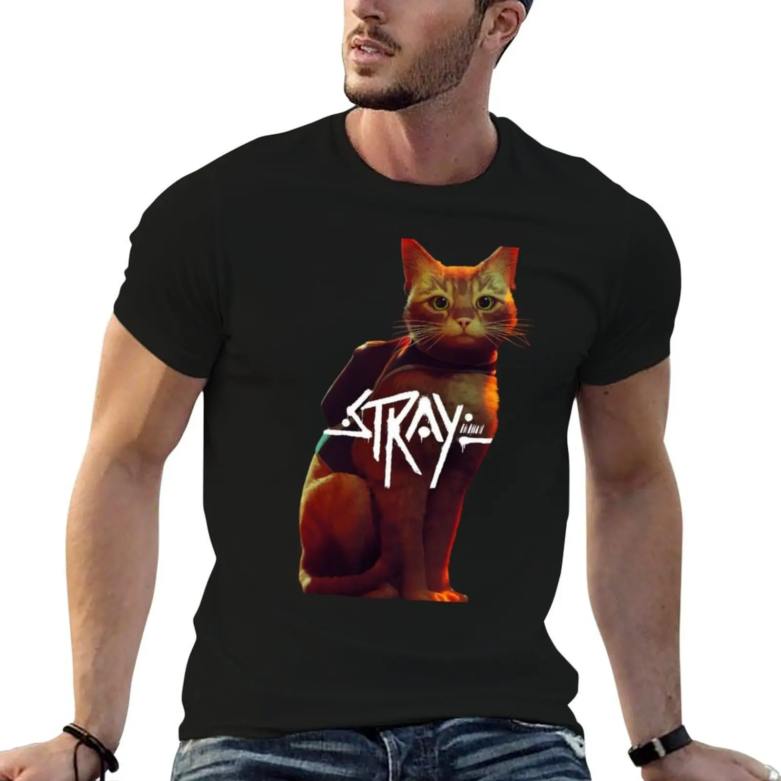 

Stray The Game Cat T-Shirt man t shirts for men casual t shirt personalised T-Shirt