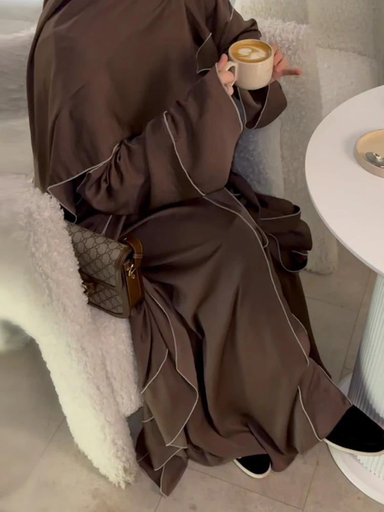 Abaya muçulmana para mulheres, conjunto de 3 peças, Abayas, vestido interior, lenço na cabeça, vestido de oração, cordões, Ramadã, Dubai, árabe,