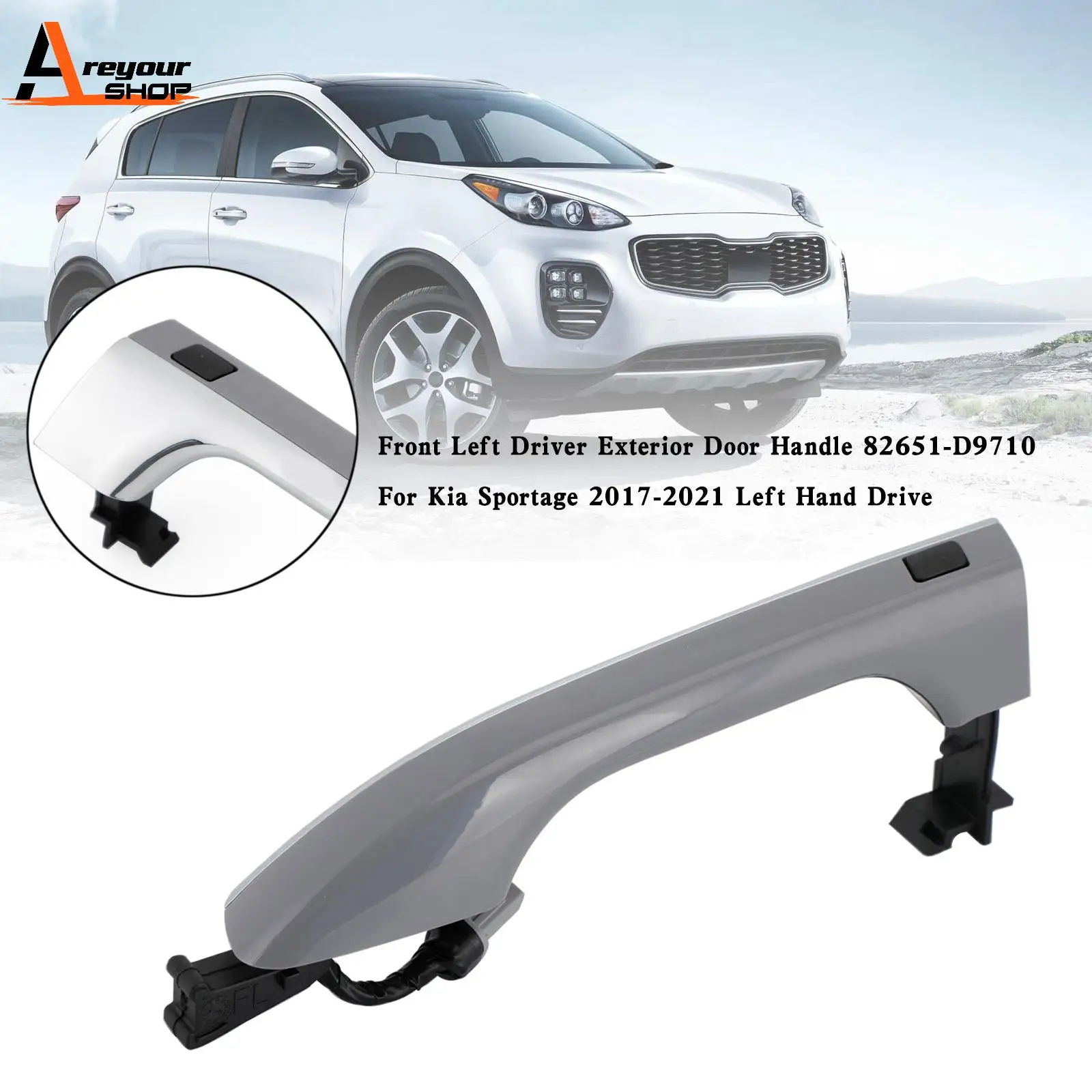 Areyourshop Front Left Driver Exterior Door Handle 82651-D9710 for Kia Sportage 2017-2021 Car Accessories Part