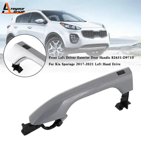 Areyourshop 전면 왼쪽 또는 오른쪽 드라이버 외부 도어 핸들 82651-D9710 Kia Sportage 용 2017 2018 2019 2020 2021 Best5
