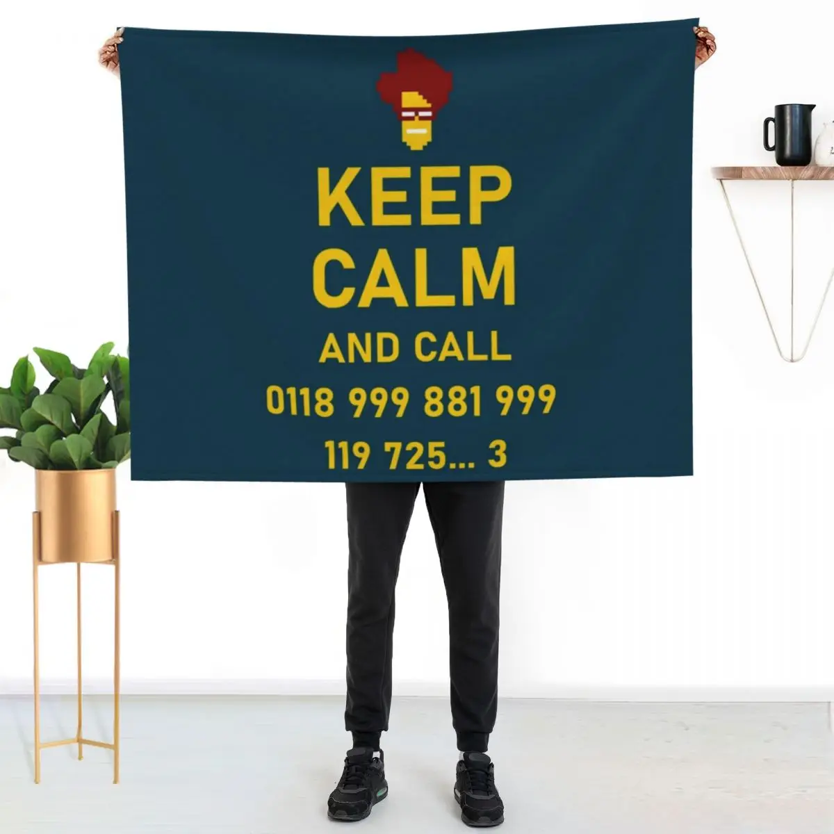 KEEP CALM and call 0118 999 881 999 119 725... 3 IT CROWD Throw Blanket couch cozy soft plush fuzzy picnic outdoor blanket