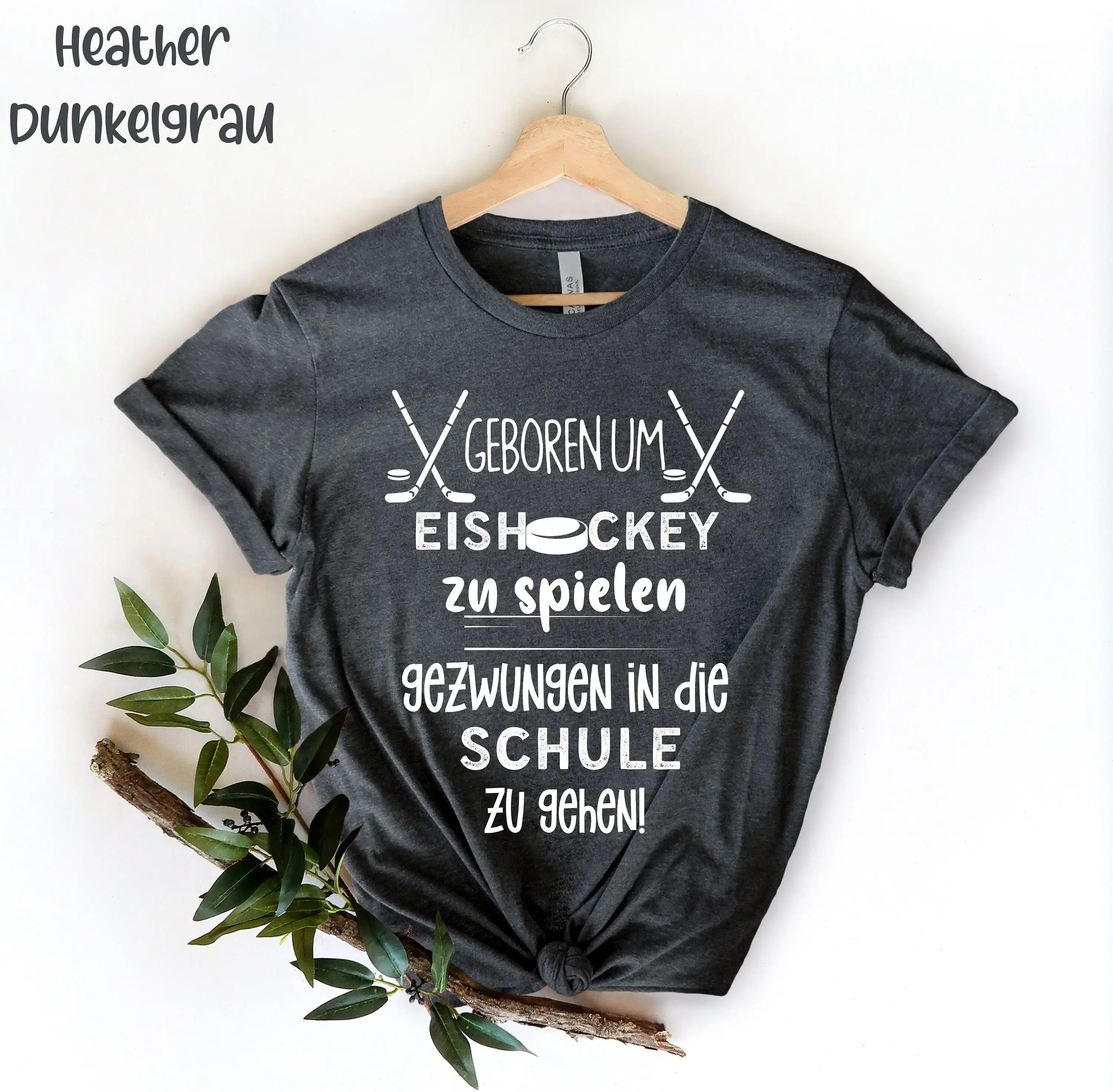 Geboren um eishockey zu spielen gezwungen in die schule hockey liebhaber t shirt gesch enk hockeyspieler