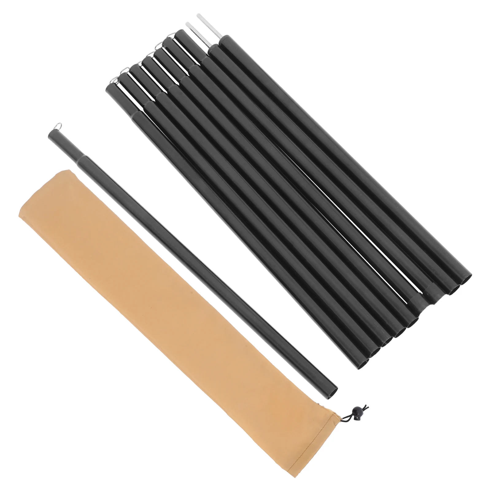 

1 set Heavy Duty Tent Accessories Replacement Tarp Poles Canopy for Metal Kit Awning Outdoor Black Beach Sturdy Durable for All