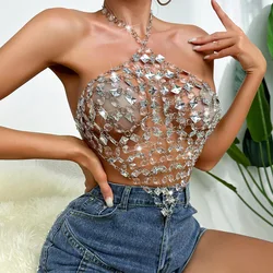 2024   New jeweled chain stitching sexy vest costume