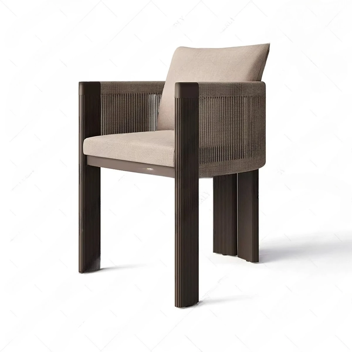 

Алюминиевый веревочный уличный плетеный обеденный стул, роскошная садовая мебель