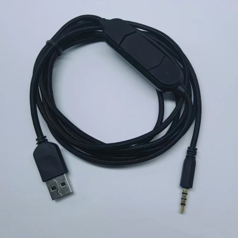 1 قطعة USB سماعة ضبط خط 2 متر ل 3.5 مللي متر واجهة الألعاب رئيس شنت سماعة ضبط كابل استبدال الملحقات