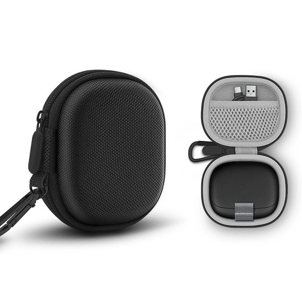

Portable Hard EVA Case for Soundcore Aerofit Pro Shockproof Anti Crush Water Resistant with Carabiner Travel Bag Black Gray
