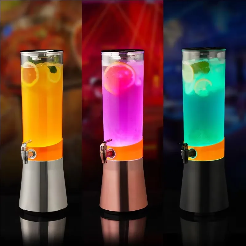 Light Emitting Diode Beverage Juice Dispenser Light Acrylic Luminous Cocktail Dispenser Party Bar Beer Beverage Dispenser