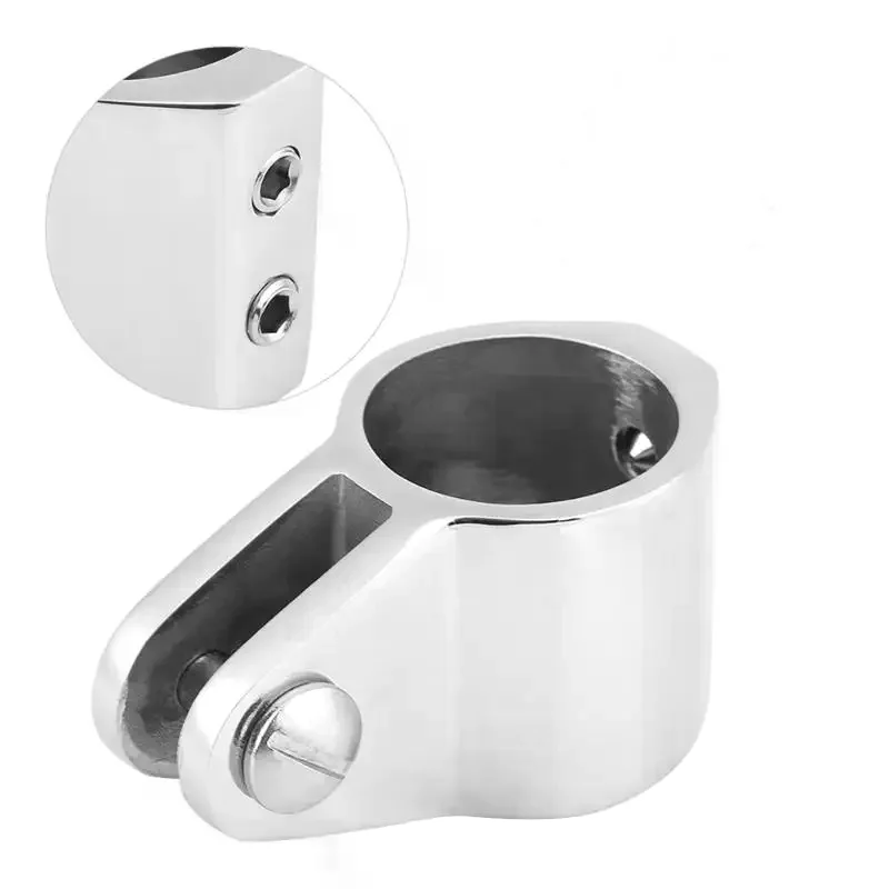Stainless Steel 316 Double Screw 22mm 25mm Bimini Top Fitting Marine Slide Jaw Sleeve Pipe Eye